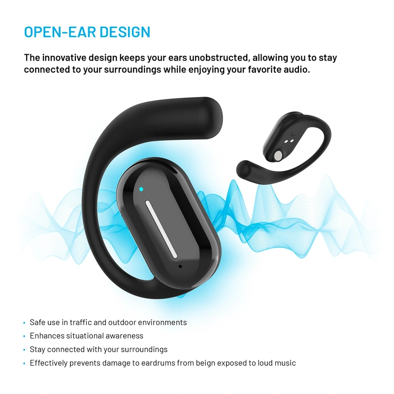 FIXED Nods Wireless Headset IPX5 BT5.3 Black - 8017977