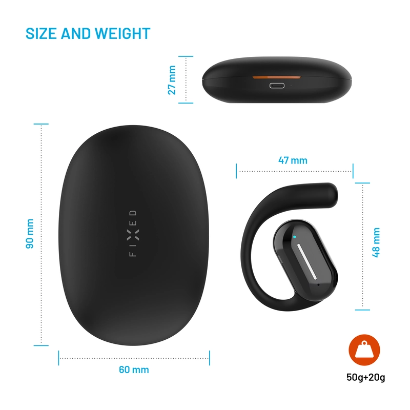 FIXED Nods Wireless Headset IPX5 BT5.3 Black - 8017977