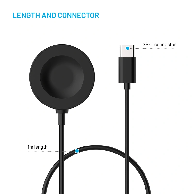 FIXED USB-C Charging Cable Huawei Watch GT-series Black - 8017992