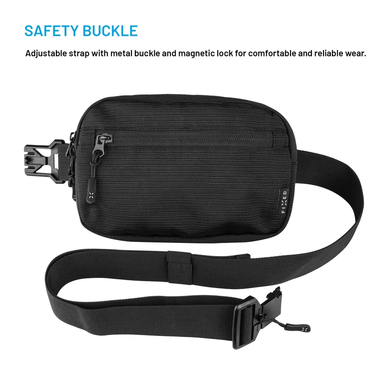 FIXED Waist Pouch with Pockets Camino Belt Black - 8018000