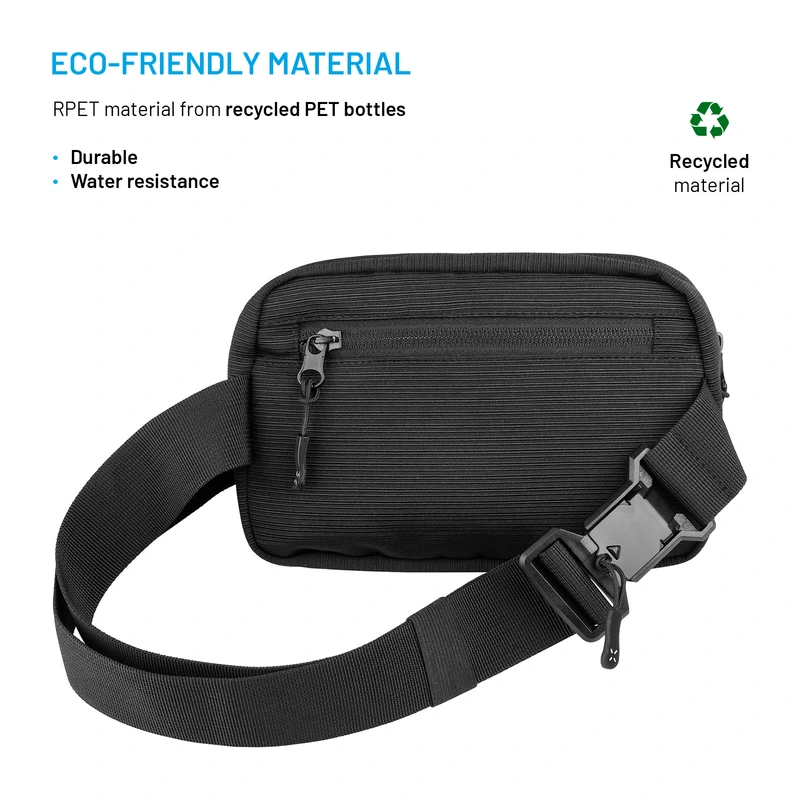 FIXED Waist Pouch with Pockets Camino Belt Black - 8018000