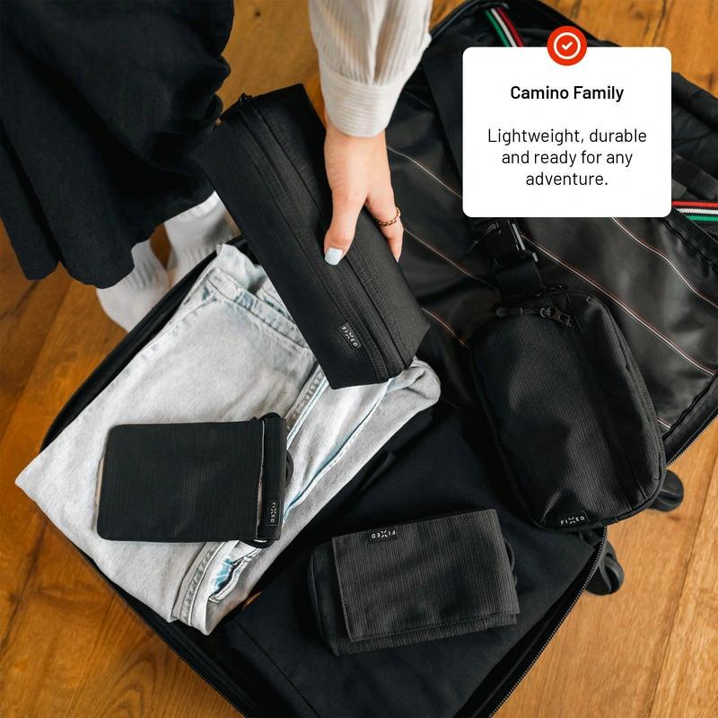 FIXED Waist Pouch with Pockets Camino Belt Black - 8018000