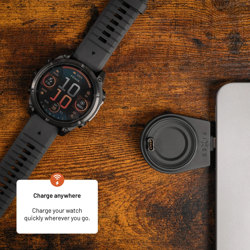 FIXED Wireless USB-C charger for Garmin Watch Black - 8018108