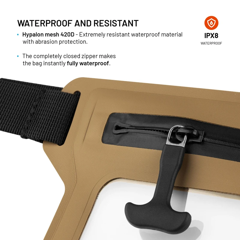 FIXED DRY BELT Waterproof Smartphone waist case Khaki - 8018138