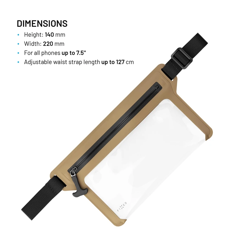 FIXED DRY BELT Waterproof Smartphone waist case Khaki - 8018138