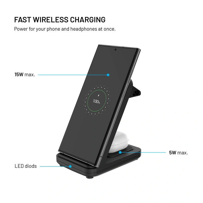 FIXED 2in1 Universal Wireless Charging station Black - 8018207