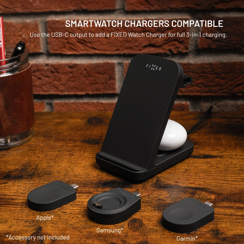 FIXED 2in1 Universal Wireless Charging station Black - 8018207