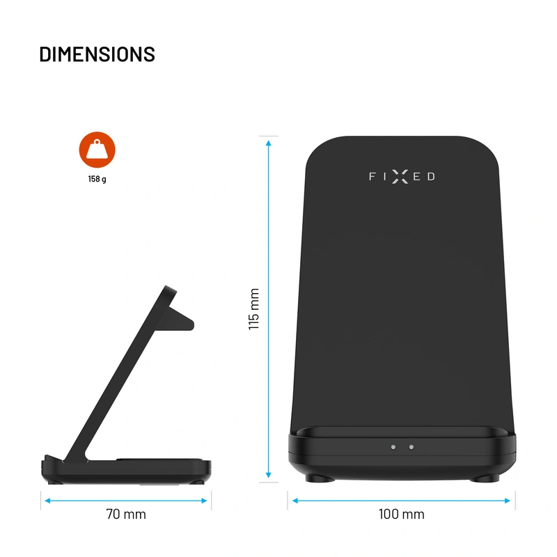 FIXED 2in1 Universal Wireless Charging station Black - 8018207
