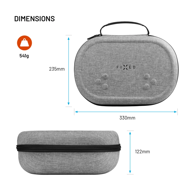 FIXED VR PROTECT Protective case for Meta Quest 3/3S Light grey - 8018210