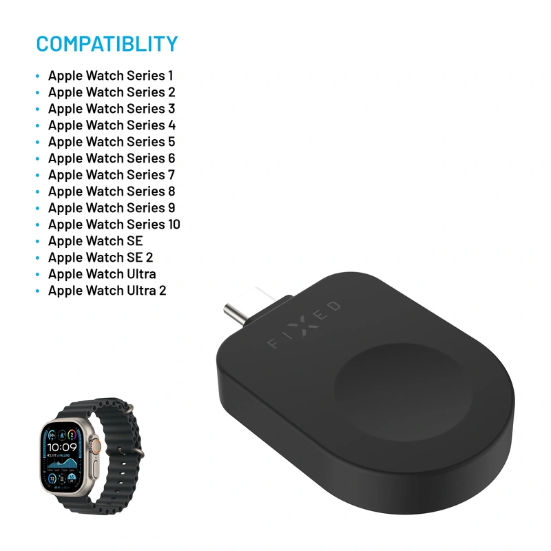 FIXED Wireless USB-C charger for Apple Watch Black - 8018214