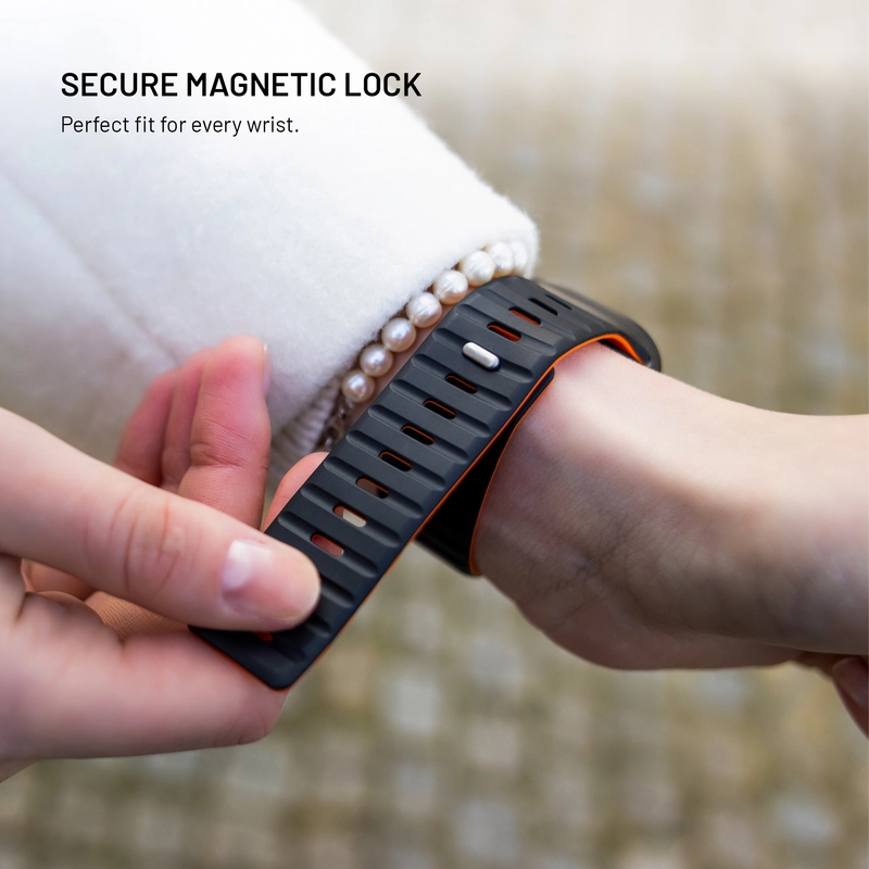 FIXED Mag Silicone Strap Apple Watch 42/44/45/46/49mm Black - 8018298