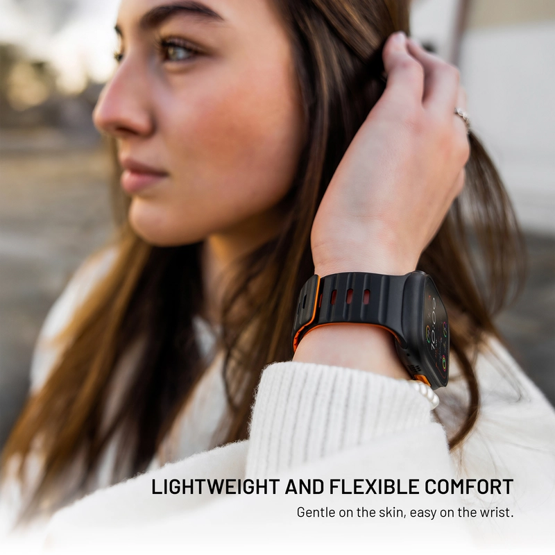 FIXED Mag Silicone Strap Apple Watch 42/44/45/46/49mm Black - 8018298