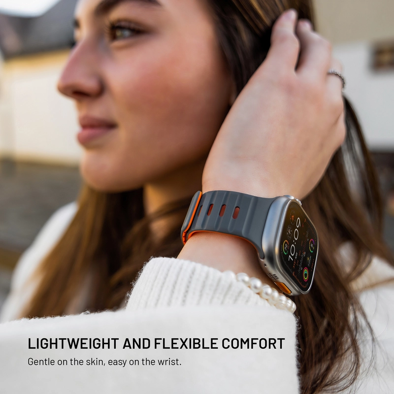 FIXED Mag Silicone Strap Apple Watch 42/44/45/46/49mm LightGrey - 8018299