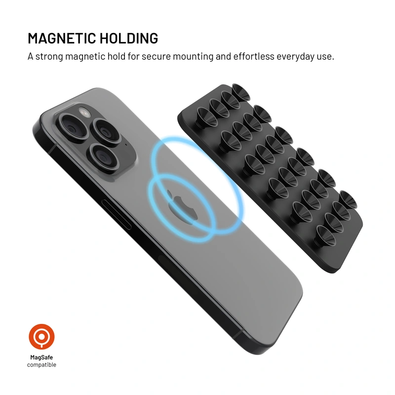 FIXED MAGMATE MagSafe holder with suction cups Black - 8018333