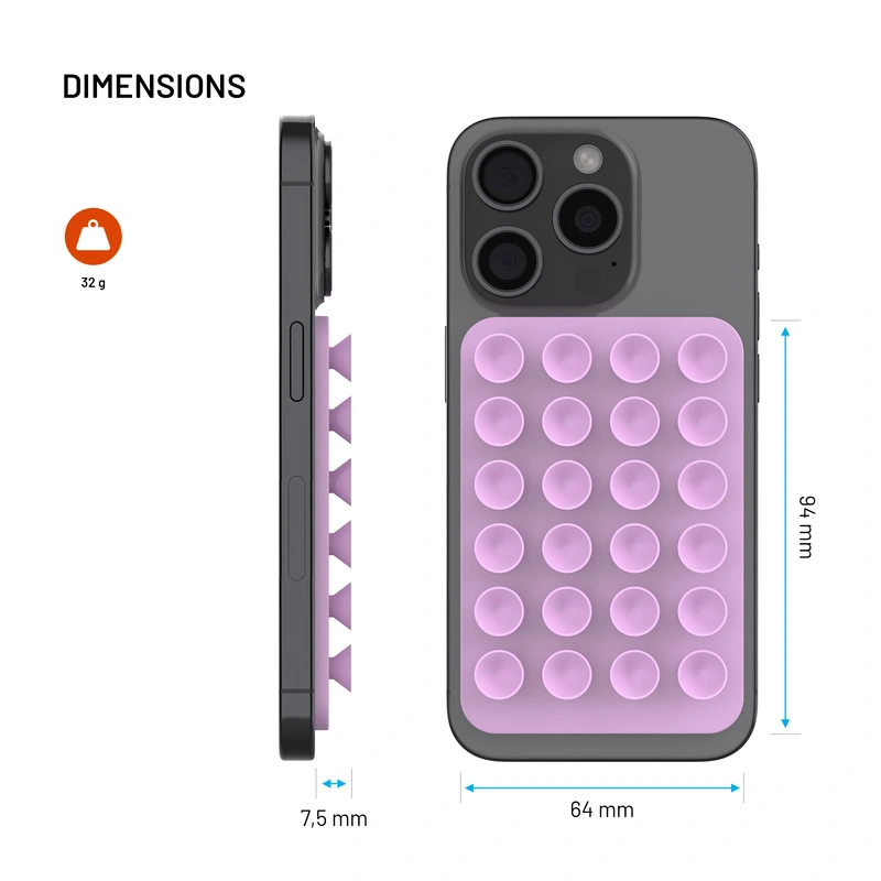 FIXED MAGMATE MagSafe holder with suction cups Pink - 8018335