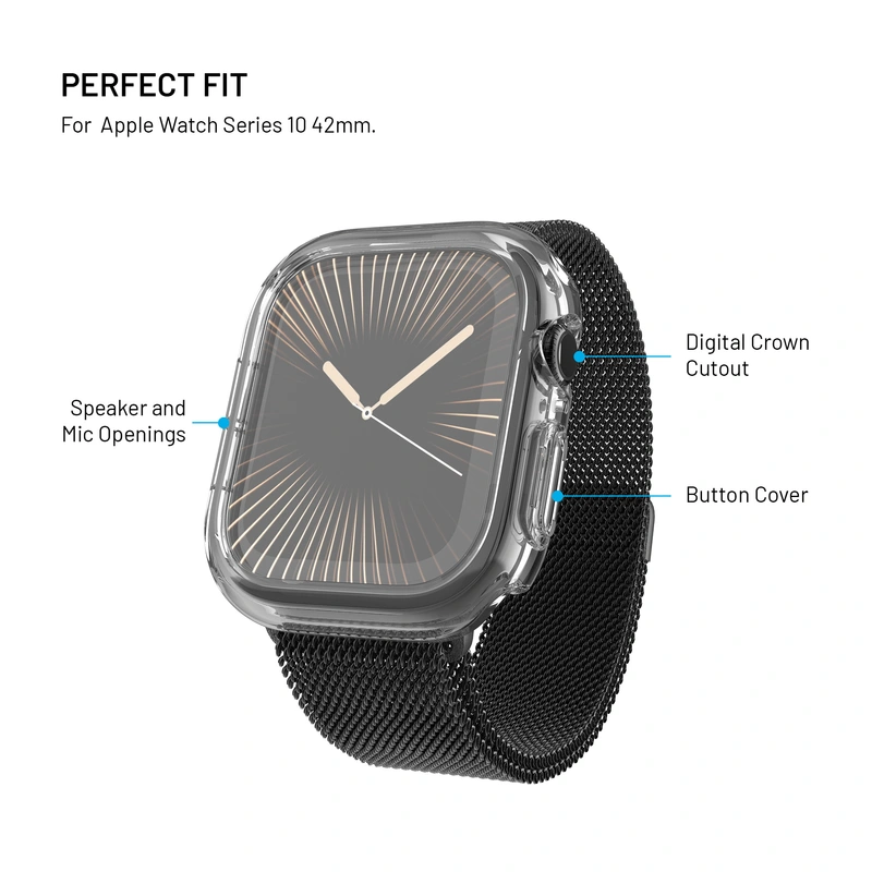 FIXED PURE Case w. Glass for Apple Watch 42 mm Clear - 8018365