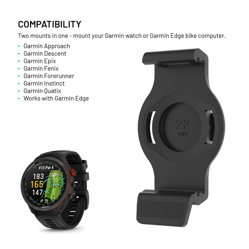 FIXED Handlebar Mount for Garmin smartwatches 22mm Black - 8018427