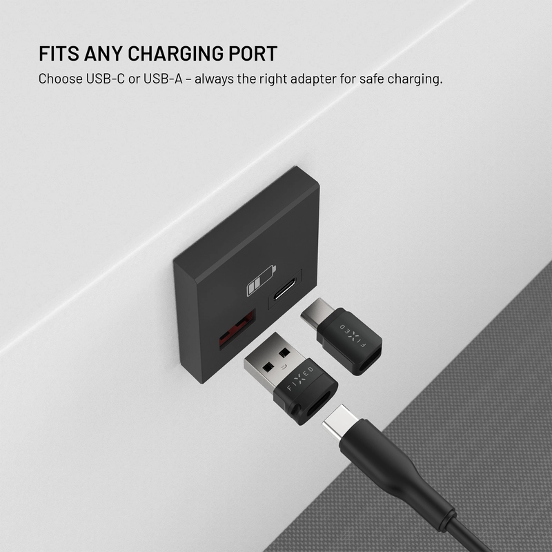 FIXED Data Blocker 2in1 USB-A & USB-C 240W for safe charging Black - 8018432