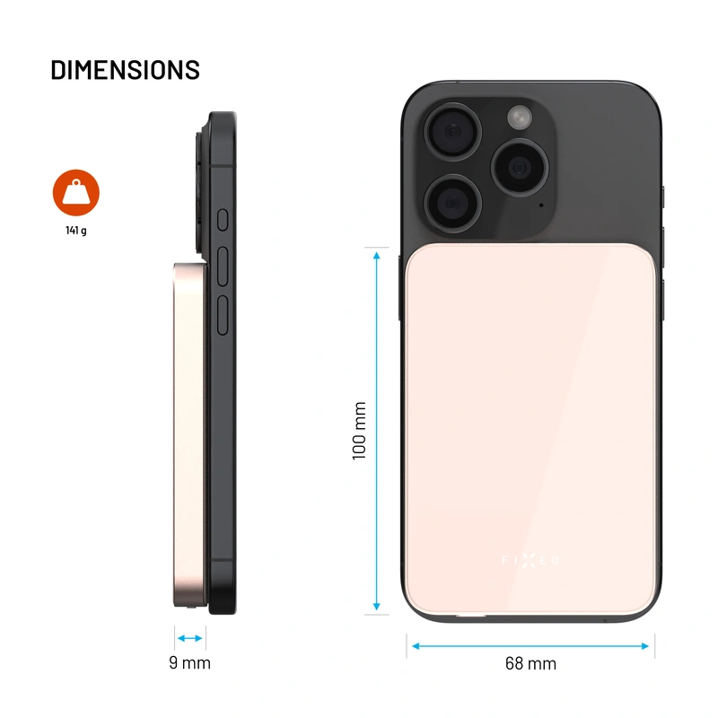 FIXED MagZen 5 Crystal Qi2 standard 5000 mAh Pink - 8018605