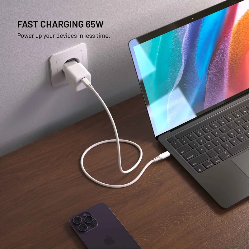 FIXED Super Fast Mini Home Charger USB-C PD 65W White - 8018896