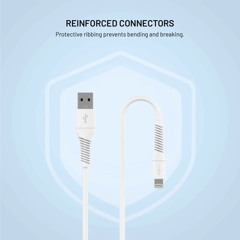 FIXED LIQUID Silicone cable USB-A/Lightning 1.2m White - 8018922