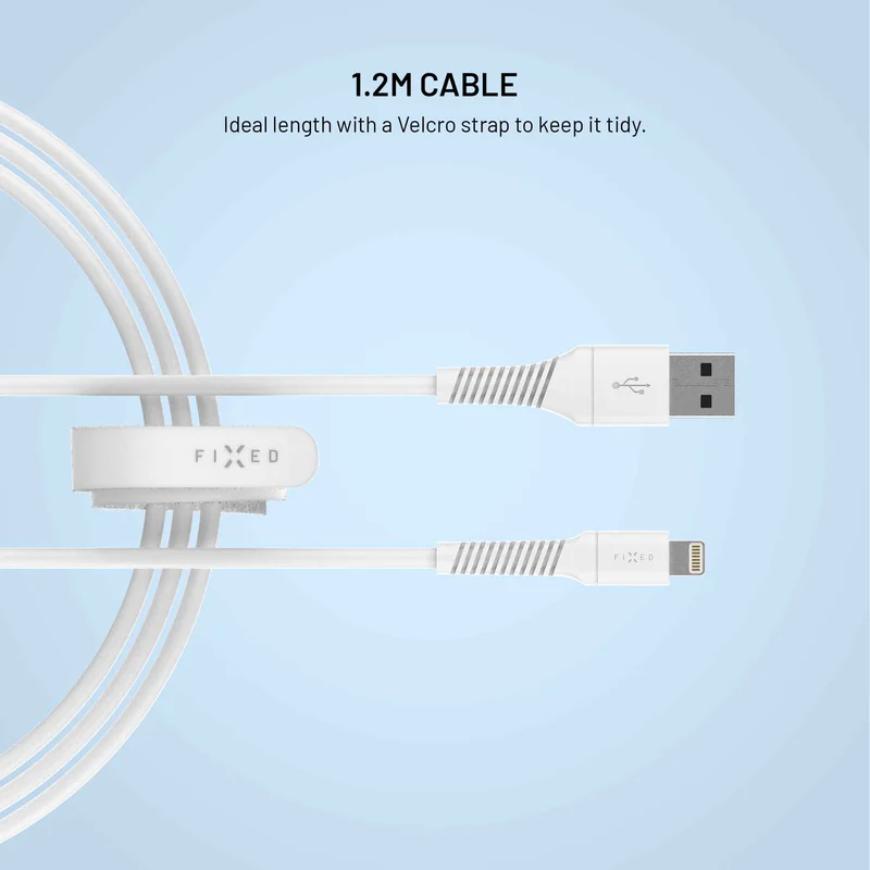 FIXED LIQUID Silicone cable USB-A/Lightning 1.2m White - 8018922