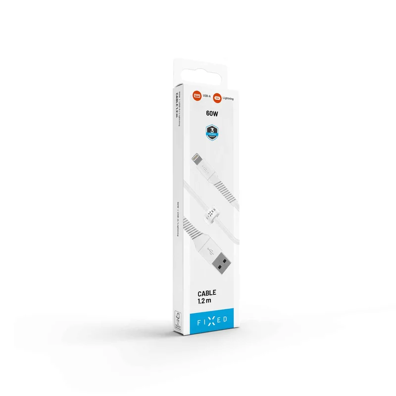 FIXED LIQUID Silicone cable USB-A/Lightning 1.2m White - 8018922