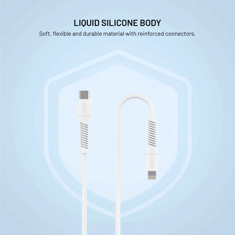 FIXED LIQUID Silicone cable USB-C/Lightning 1.2m White - 8018923