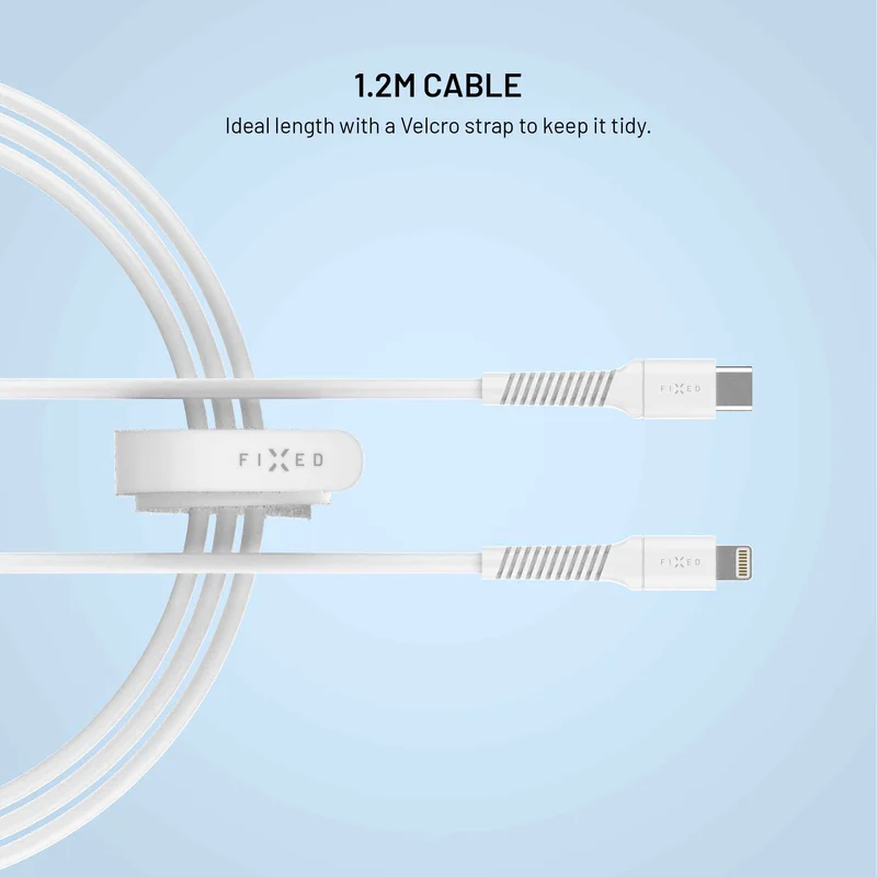 FIXED LIQUID Silicone cable USB-C/Lightning 1.2m White - 8018923