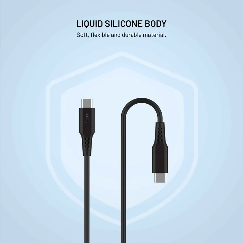 FIXED LIQUID Silicone cable 60W USB-C/C 0.3m Black - 8019018