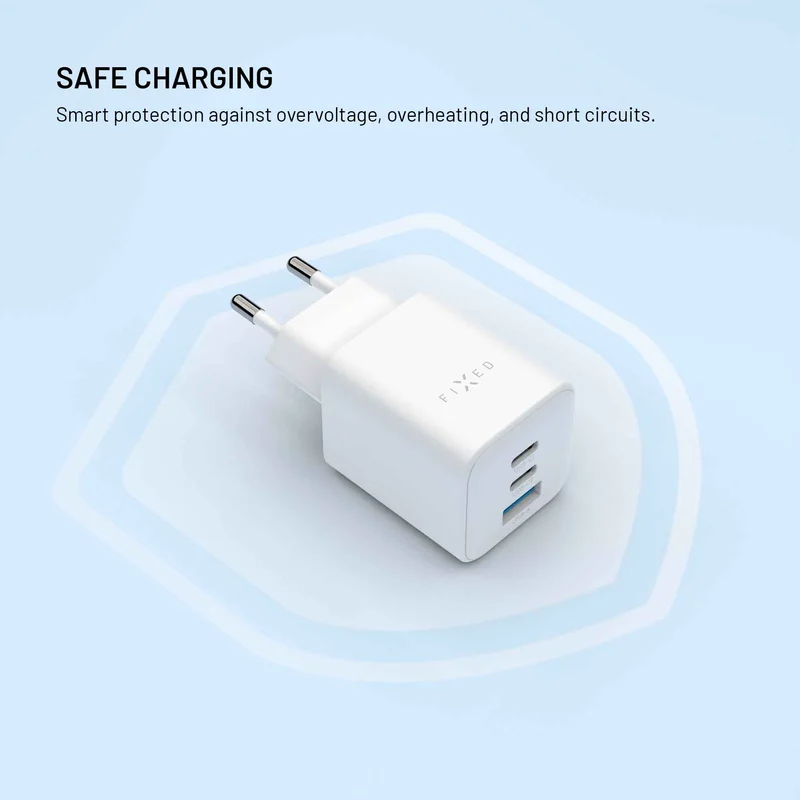 FIXED Super Fast Mini Charger 65W 2xUSB-C PD + USB-A White - 8019061