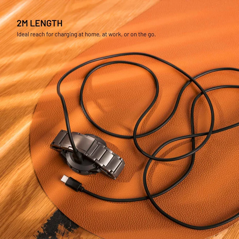 FIXED USB-C Charging Cable for Garmin Smartwatch 2M Black - 8019086