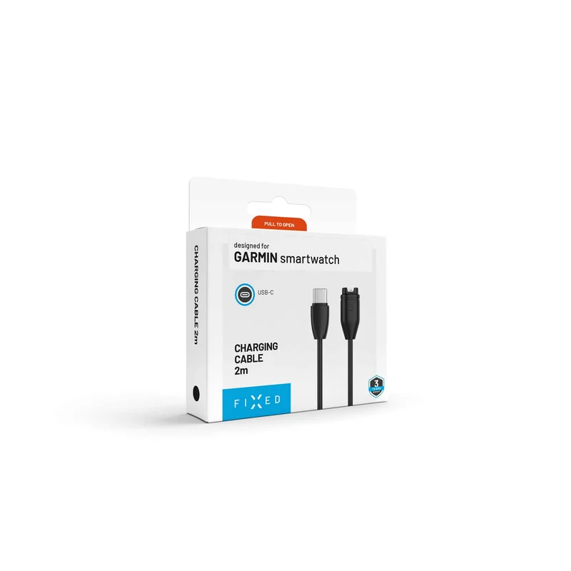 FIXED USB-C Charging Cable for Garmin Smartwatch 2M Black - 8019086