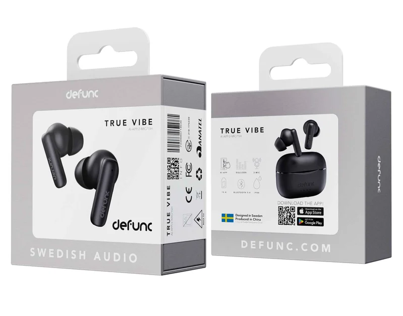 Defunc TRUE VIBE TWS Plugin In-Ear BT Earbuds Black - 8071001