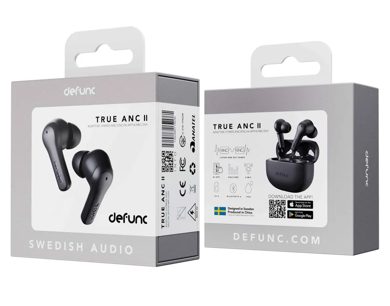 Defunc TRUE ANC II TWS Plugin In-Ear BT Earbuds Black - 8071017