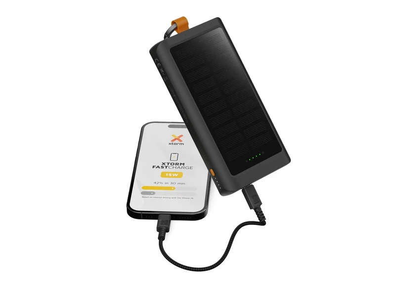 Xtorm Solar USB-C Power Bank 10.000mAh/15W with Flashlight Black - 8227928