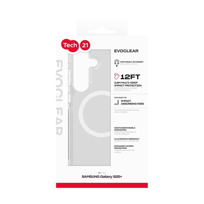 Tech21 Evo Clear Magnet Samsung Galaxy S25+ Clear - 8674632