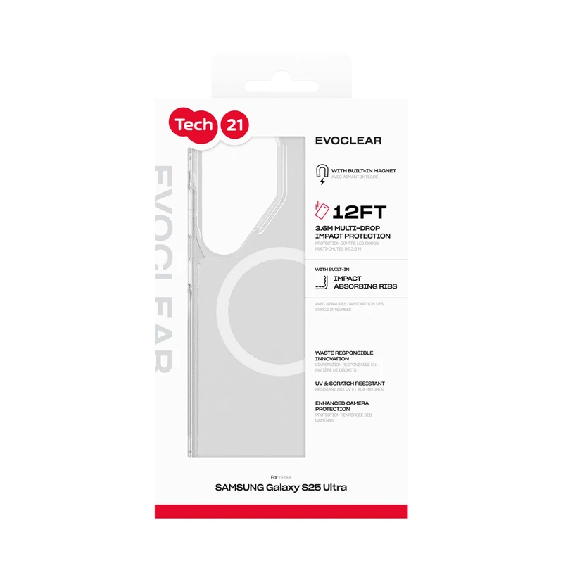 Tech21 Evo Clear Magnet Samsung Galaxy S25 Ultra Clear - 8674650