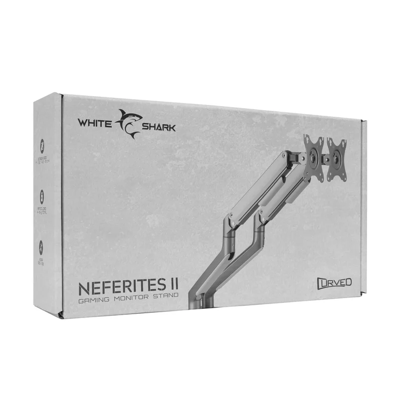 White Shark NEFERITES II Dual Monitor Mount VESA 100/32