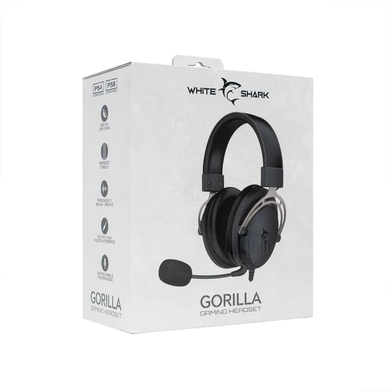White Shark GORILLA Over-Ear Gaming Headset Black/Grey - 9450241