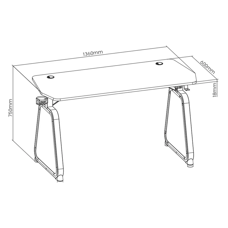 White Shark MEDUSA RGB Lighting Gaming Desk 136x60x75cm Black - 9450302