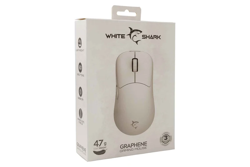 White Shark GRAPHENE Gaming Mice 6D 12.400dpi White - 9450356