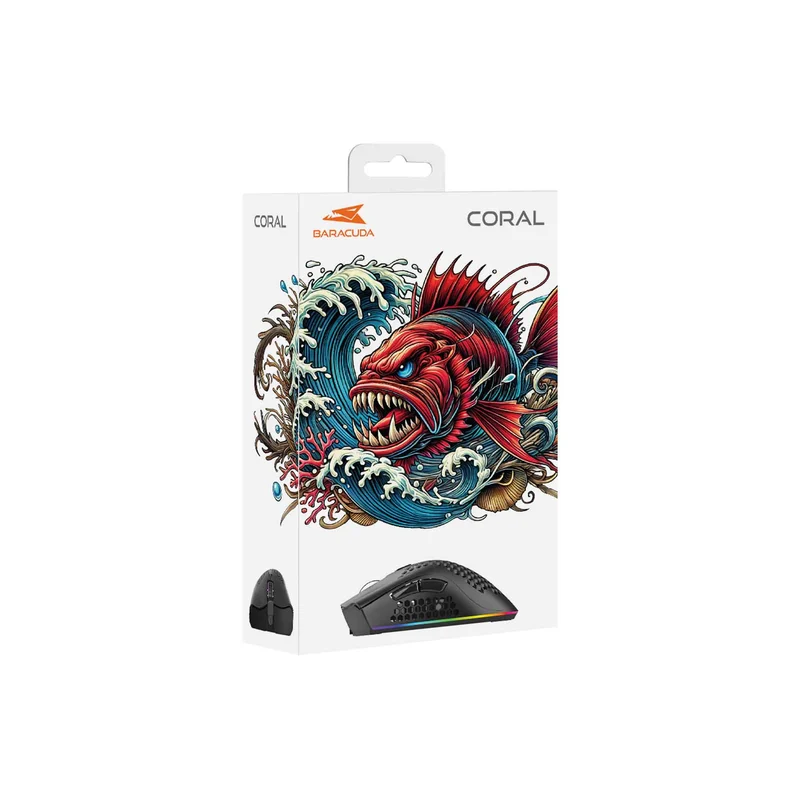 Baracuda CORAL Gaming Mice 6D 12.800dpi Black - 9450374