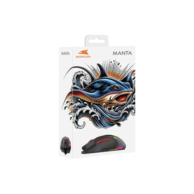 Baracuda MANTA Gaming Mice 8D 12.800dpi Black - 9450376