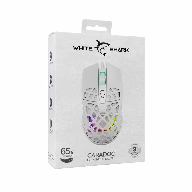 White Shark CARADOC Gaming Mice 7D 7.200dpi White - 9450724