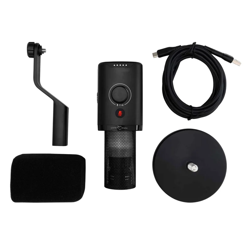 White Shark UDUKKU USB-C/XLR Dynamic Microphone incl. Stand Black - 9450732