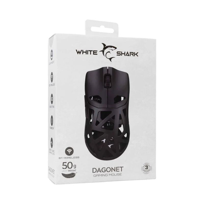 White Shark DAGONET Wireless Gaming Mice 6D 24.000dpi Black - 9450735