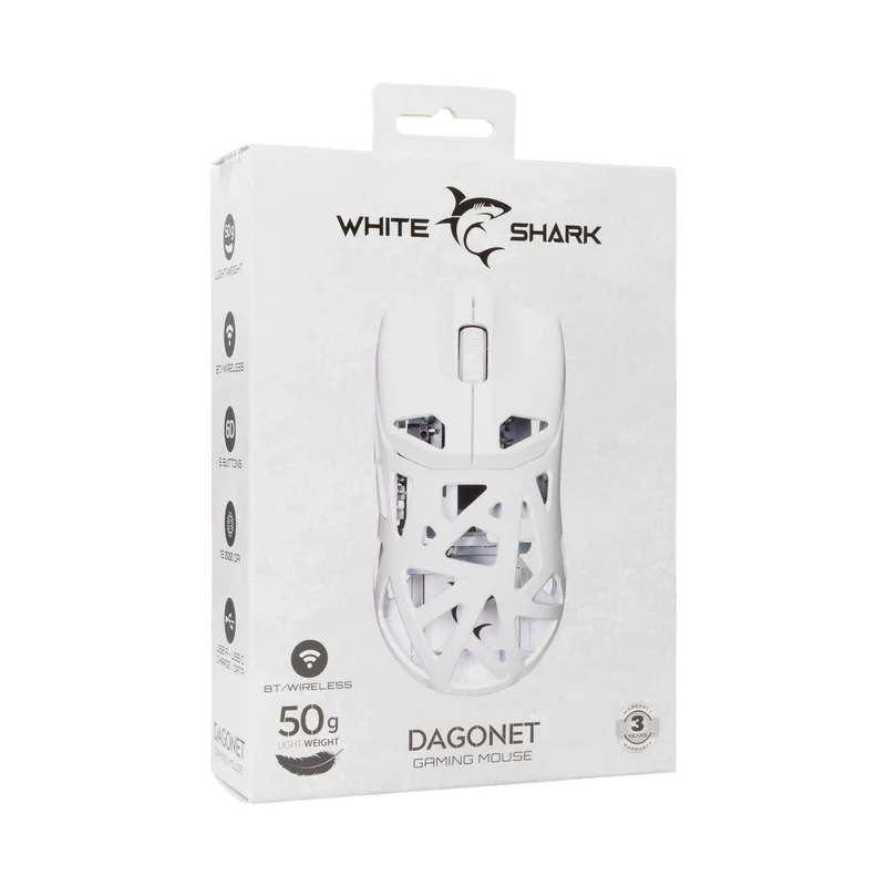 White Shark DAGONET Wireless Gaming Mice 6D 24.000dpi White - 9450736