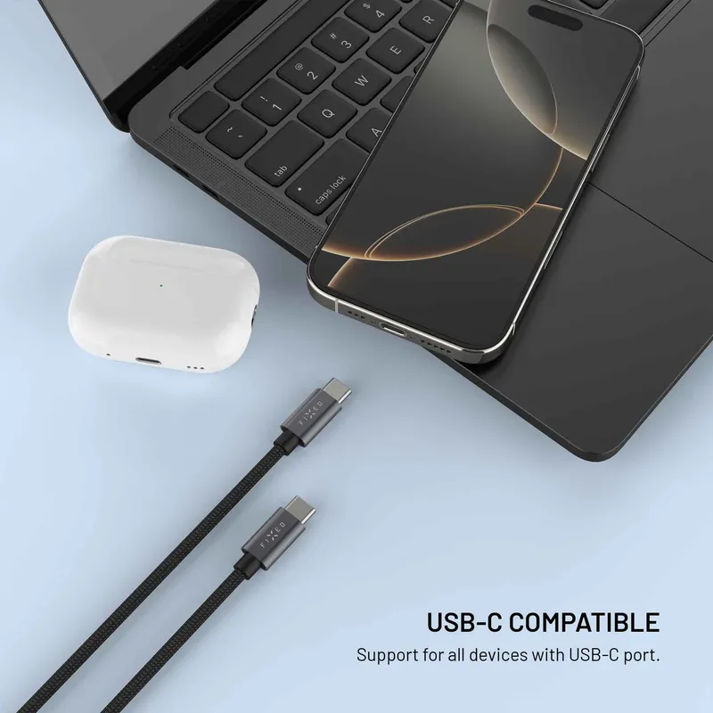 FIXED USB-C Power Watch Cable for Apple & Galaxy Watch 1.5m Black - 8019220