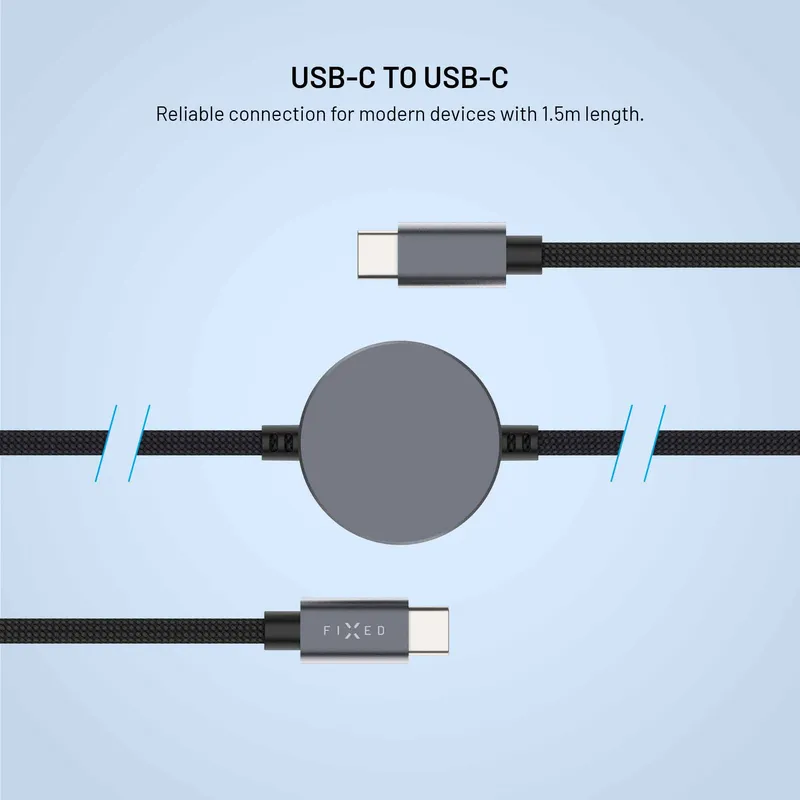FIXED USB-C Power Watch Cable for Apple & Galaxy Watch 1.5m Black - 8019220